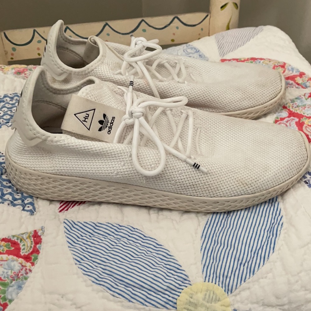 Adidas Pharrell Williams white tennis shoes size 8